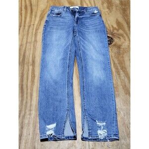 mica los angeles jeans blue cotton denim women 27 medium wash distressed @j4